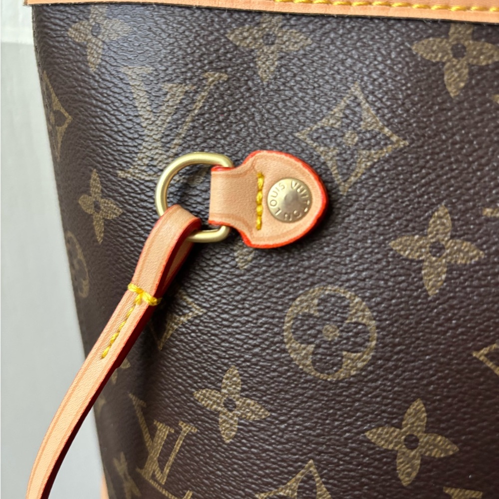 Designer Inspired brown Monogram coated canvas Tote - Brown with Tan Trim - Picture 5 of 16